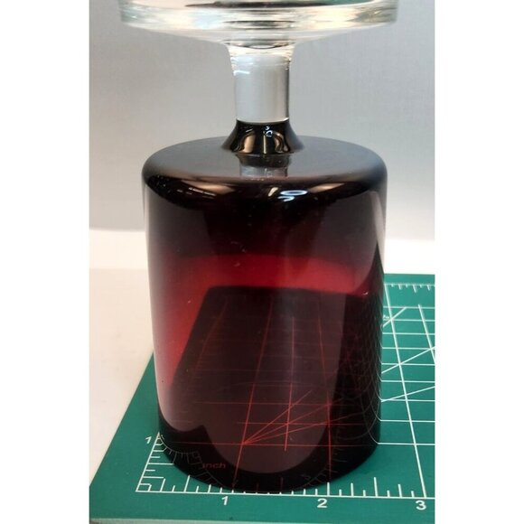 Vintage Ruby Red Luminarc France Arcoroc 4.5” Footed Cordial Glass Elegant Retro - Picture 6 of 6
